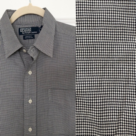 Polo Ralph Lauren Lindsey Black & White Houndstooth Long Sleeve Button Down - Picture 1 of 14